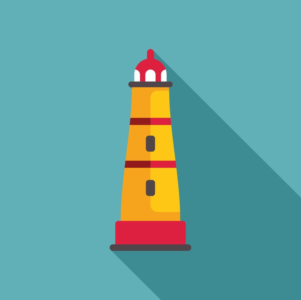 Tall lighthouse casting long shadow on sunny day illustration vector