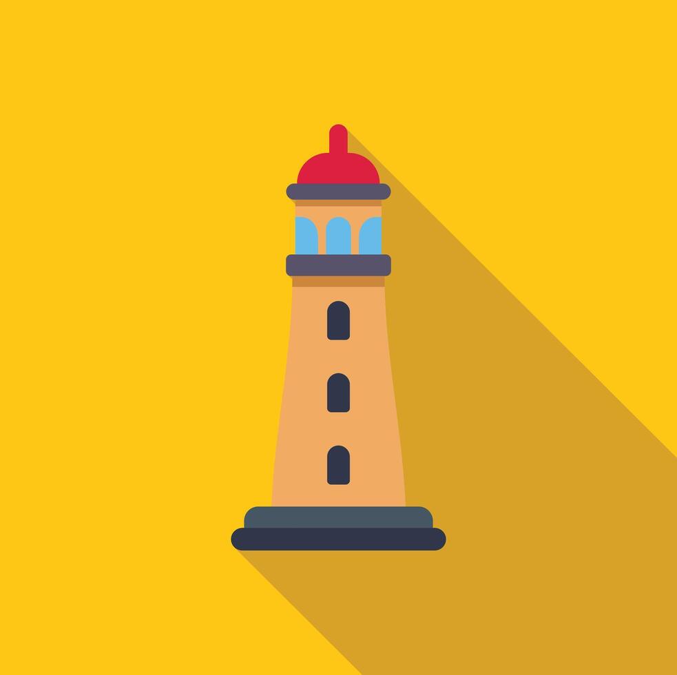 Tall lighthouse structure standing on yellow background vector