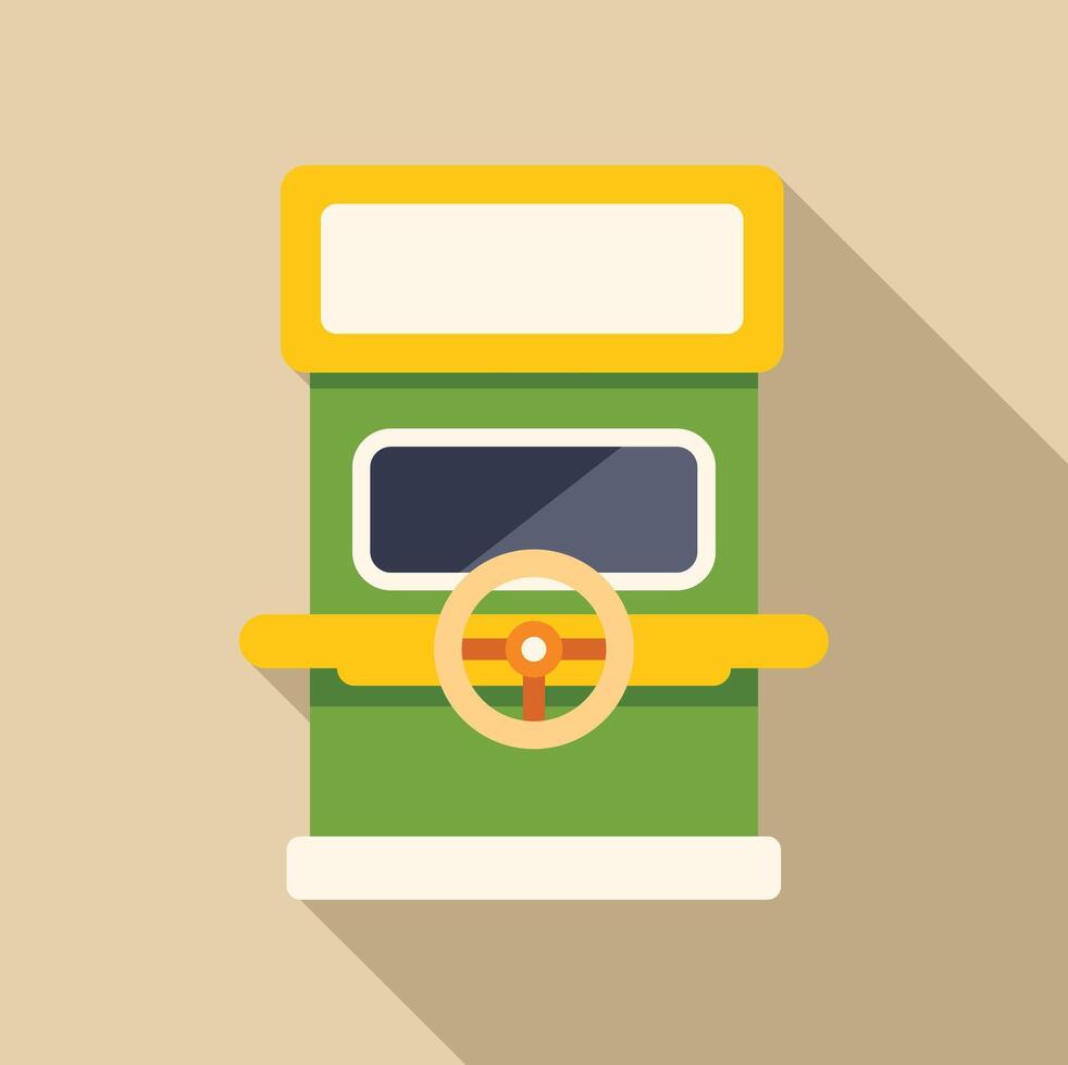 Bumper car arcade game with steering wheel and blank sign vector