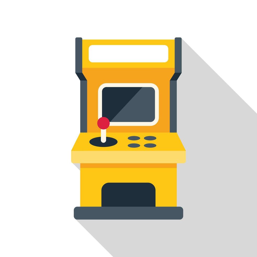 Yellow arcade game cabinet standing alone vector