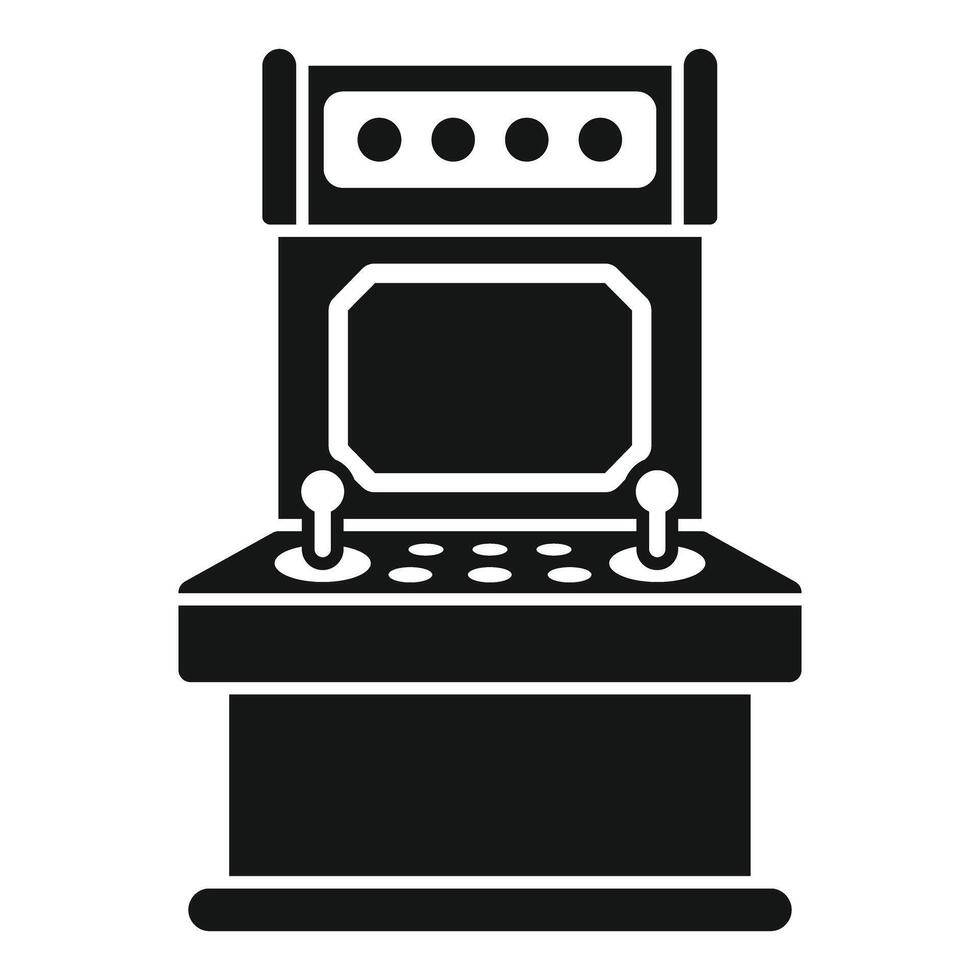 Arcade game machine standing on white background vector