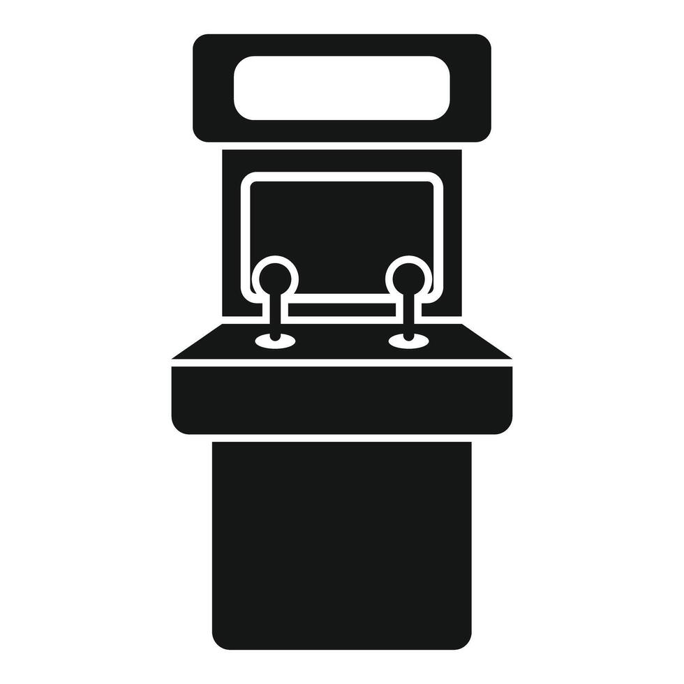 Retro arcade game machine with two joysticks icon vector