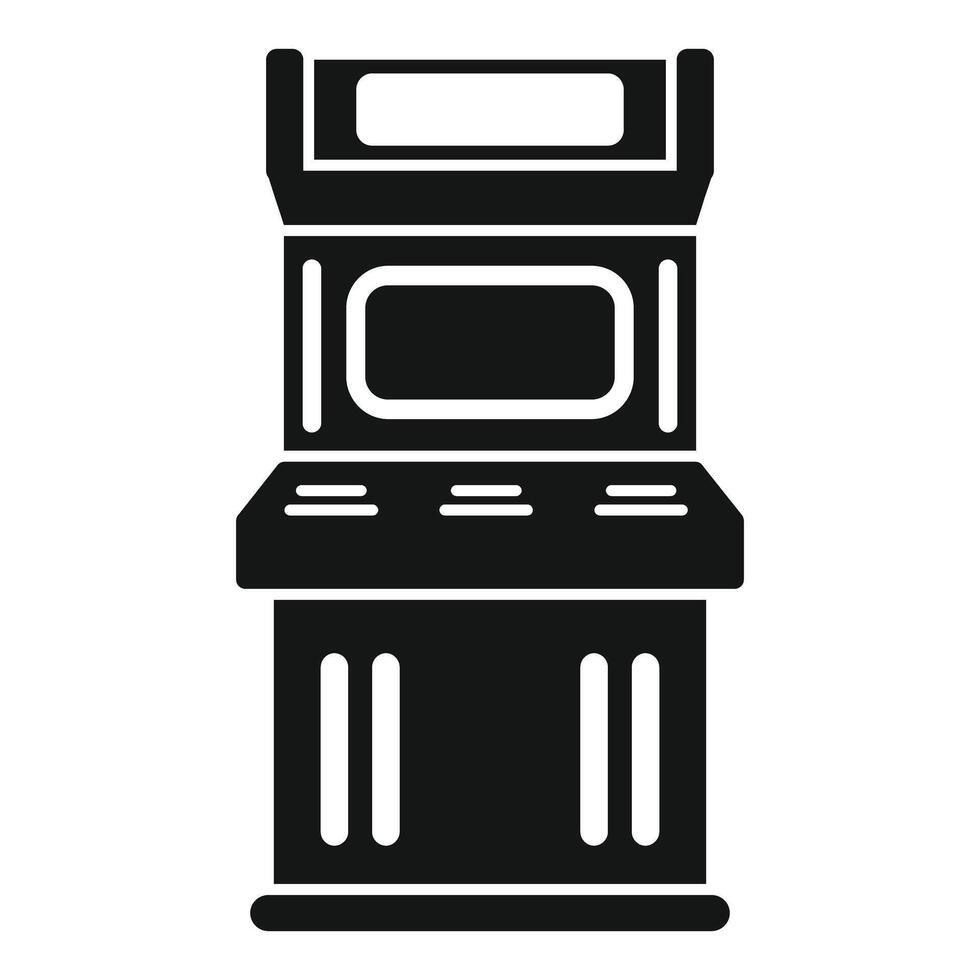 Retro arcade game machine displaying playing screen icon vector