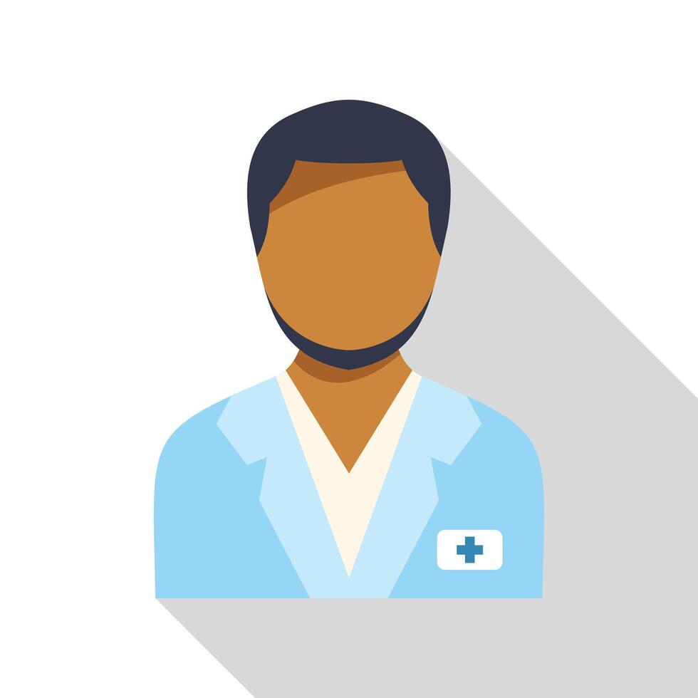Doctor avatar wearing lab coat with badge icon vector