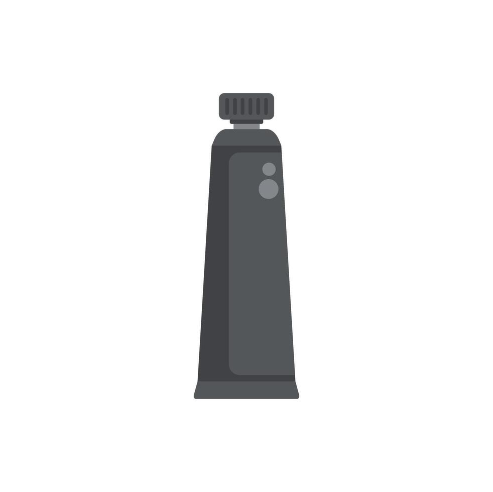 Black cosmetic tube standing on white background vector