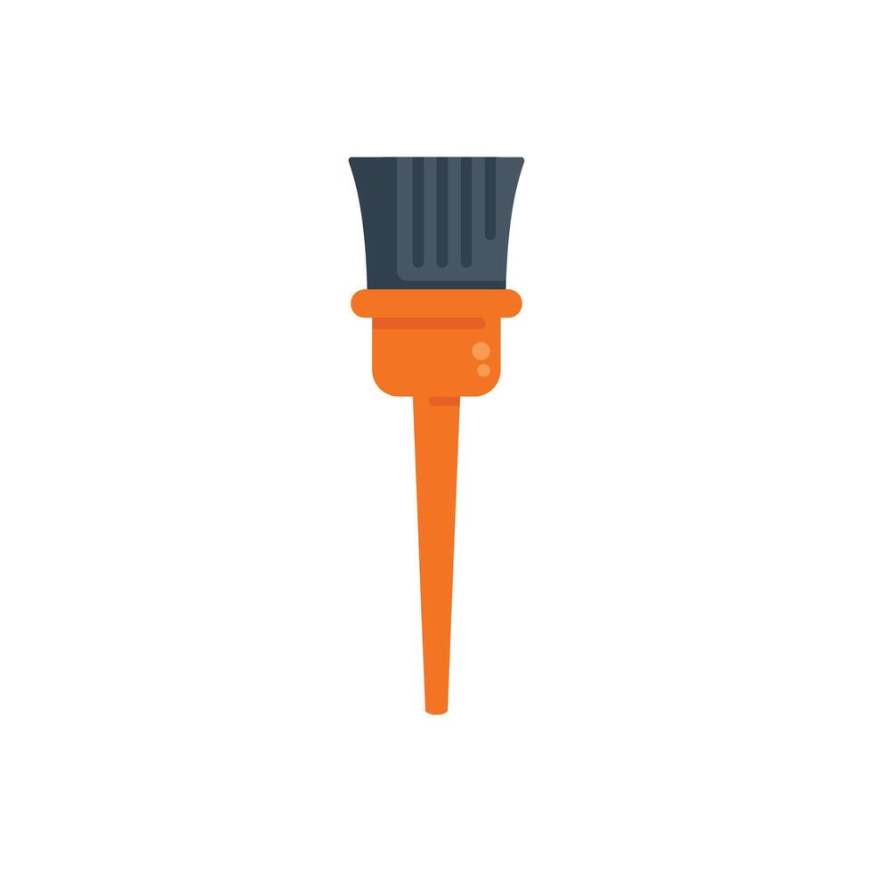 Orange paint brush standing up with black bristles vector