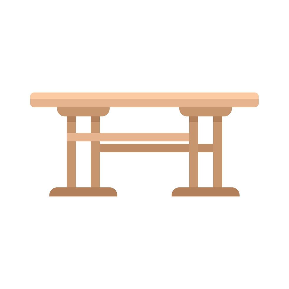 Wooden table with shelf for storage and decoration vector