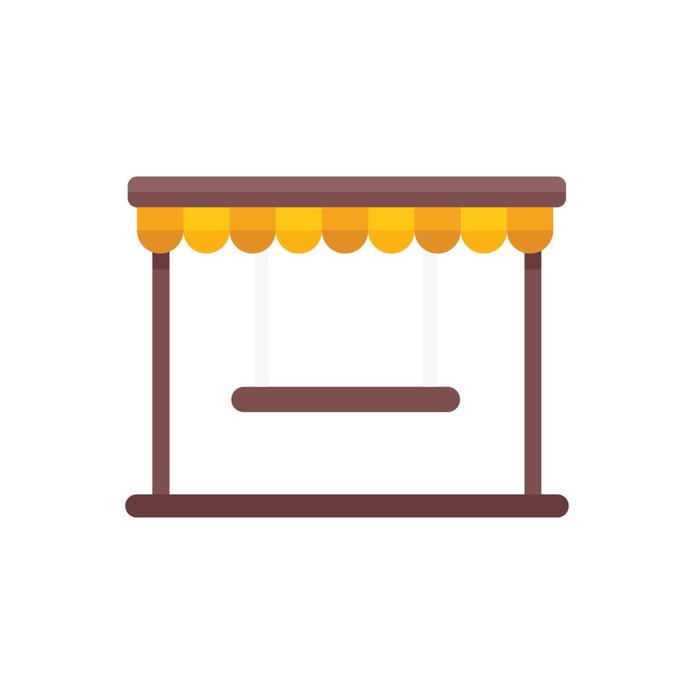 Empty wooden swing hanging under canopy for recreation vector
