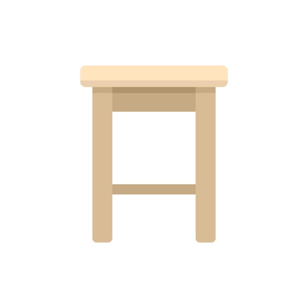 Wooden stool with four legs standing on white background vector