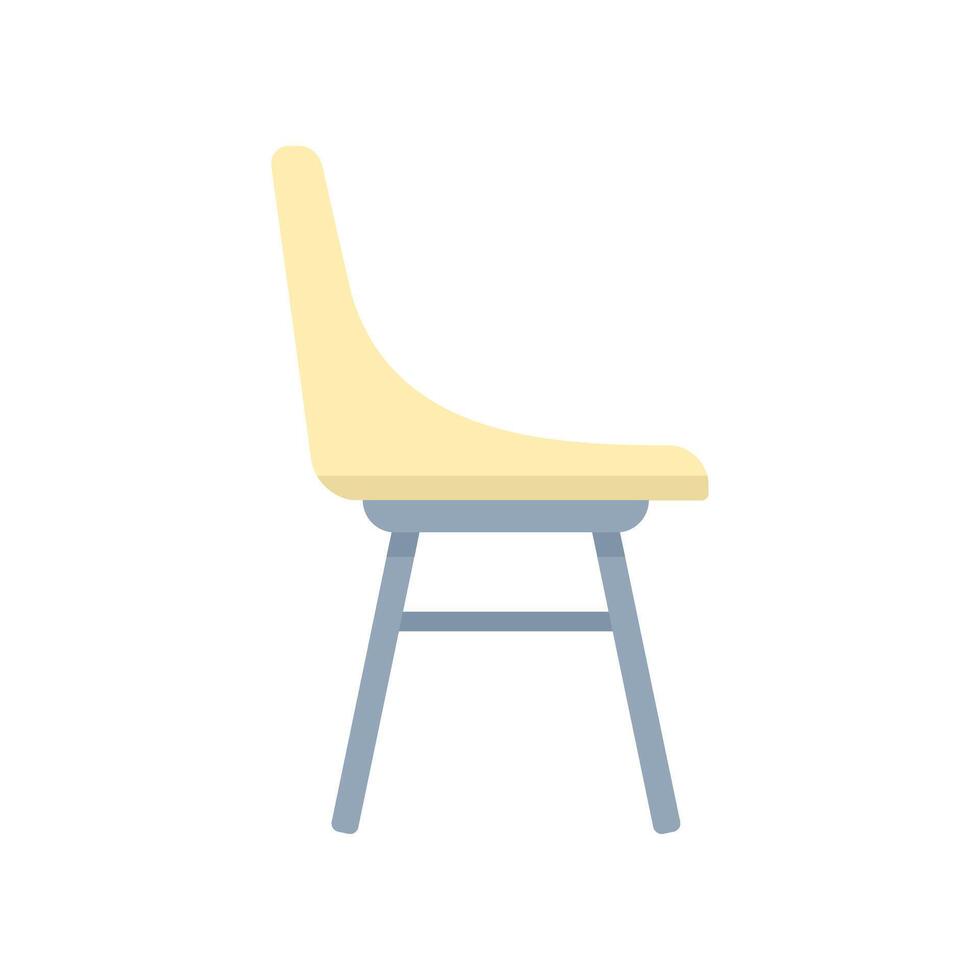 Side view of a plastic chair with metal legs isolated on white background vector