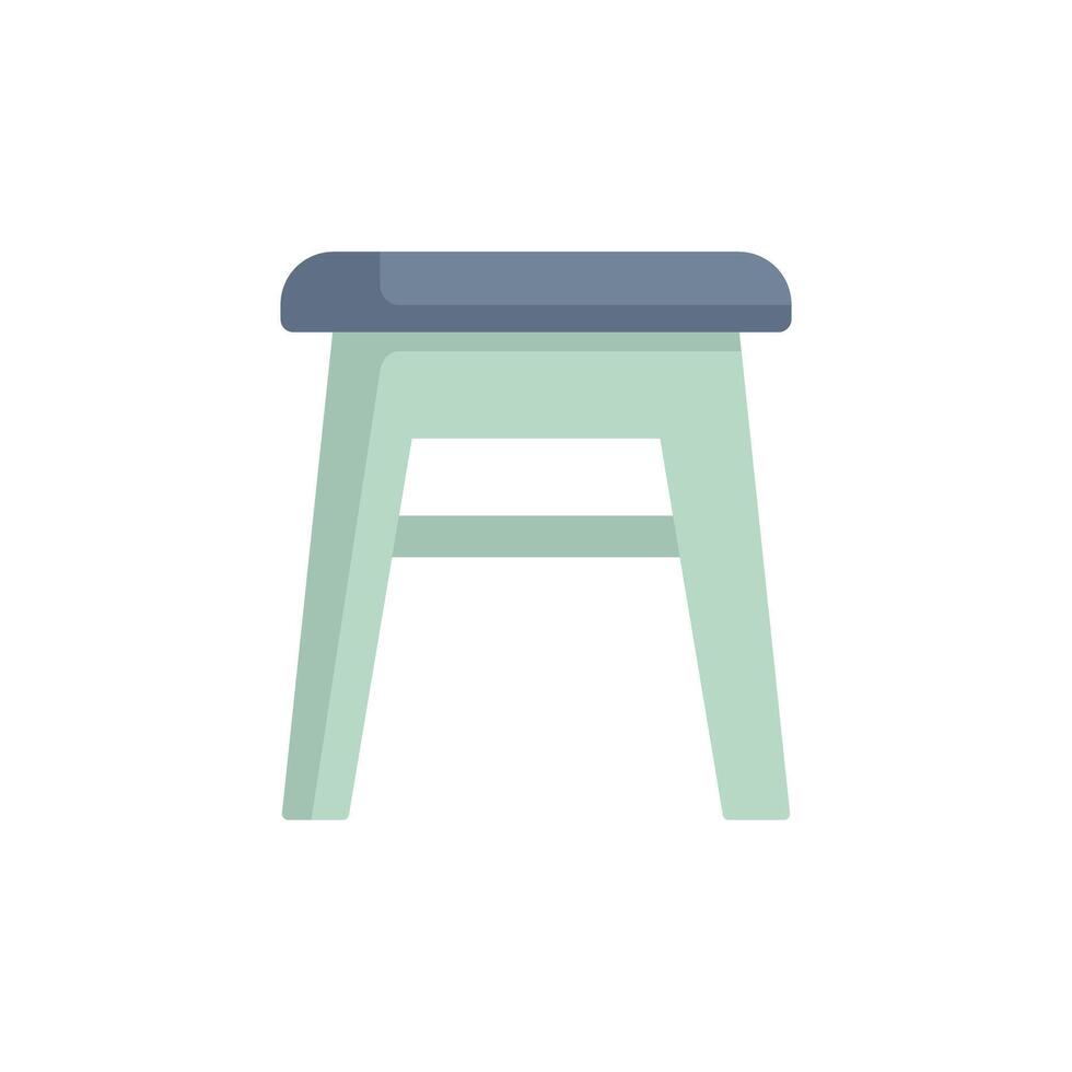 Green stool with soft seat on white background vector