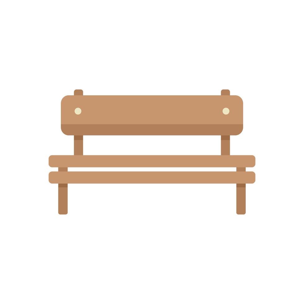 Wooden bench with backrest isolated on white background vector