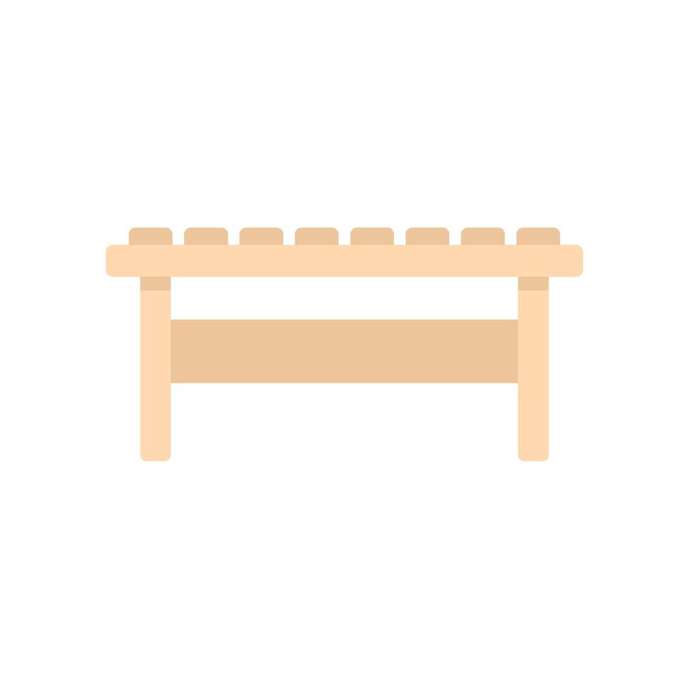 Wooden bench presenting minimalist and simple design vector