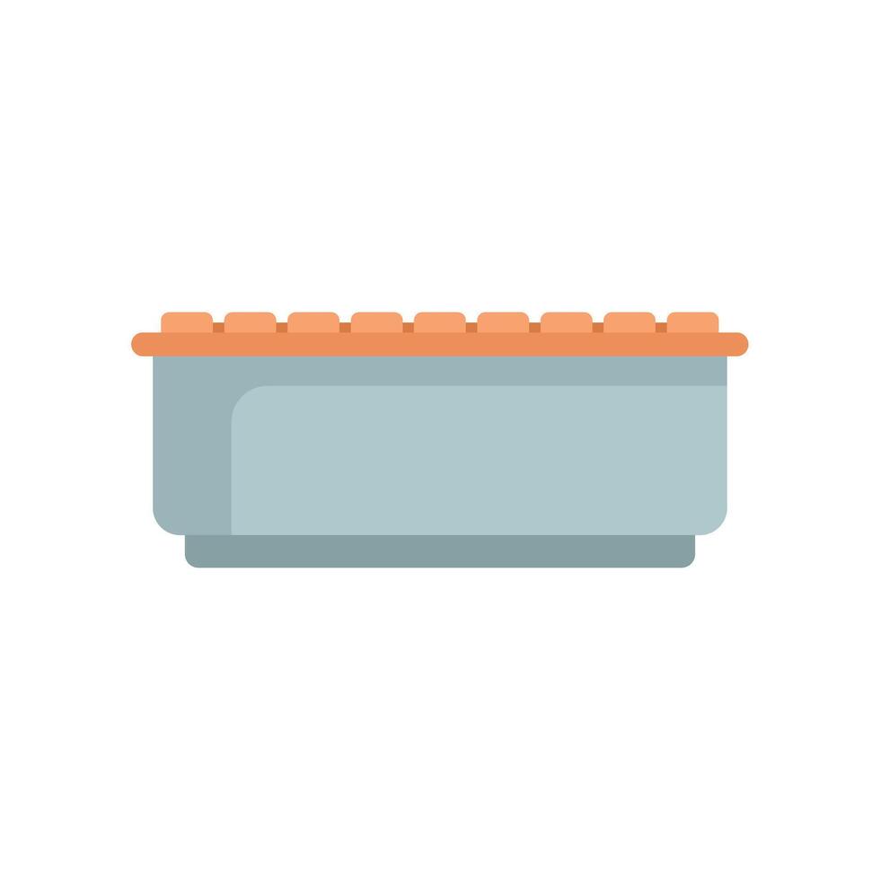 Modern empty rectangular bathtub with overflow drain for home spa procedures vector