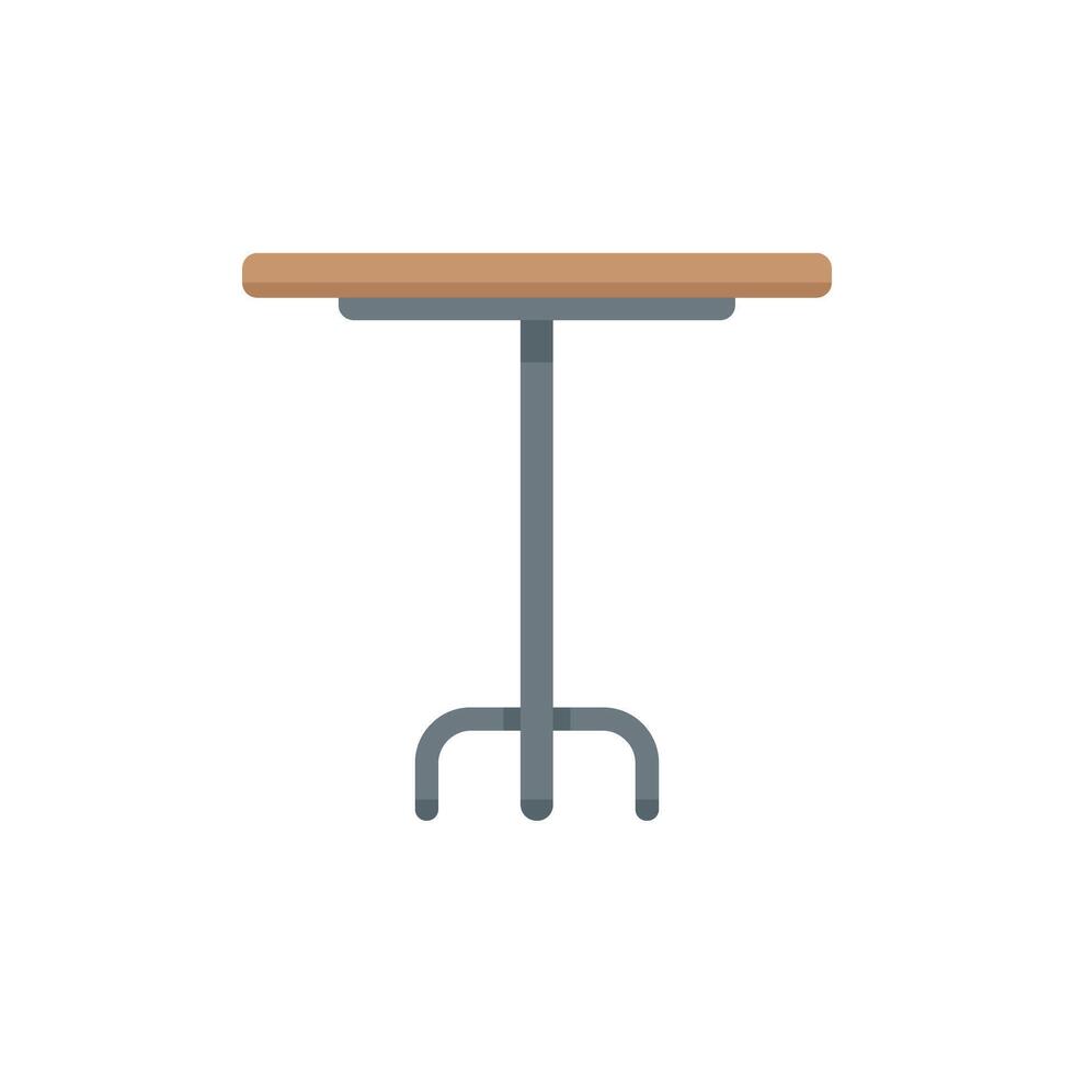 Round table with metal legs standing on white background vector