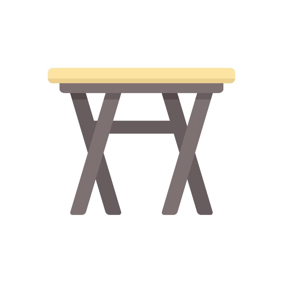 Folding camping table standing in the room vector