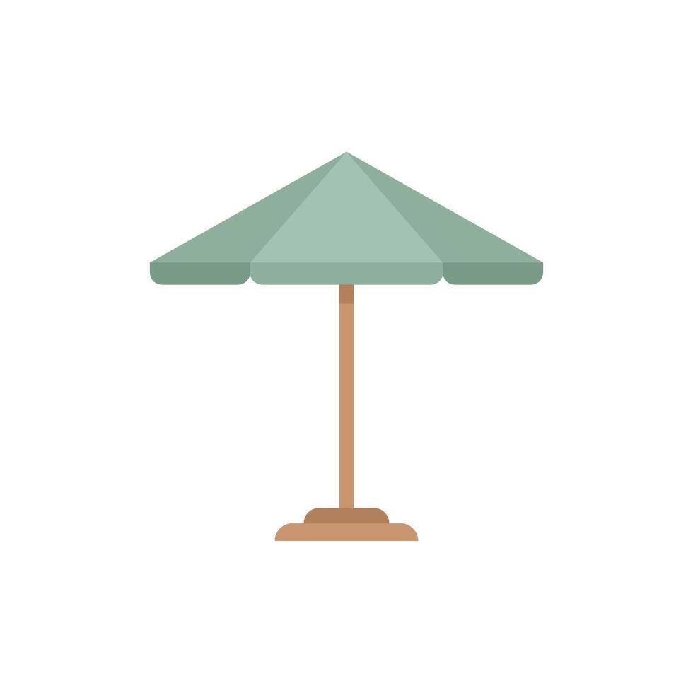 Green beach umbrella providing shade on a sunny day vector