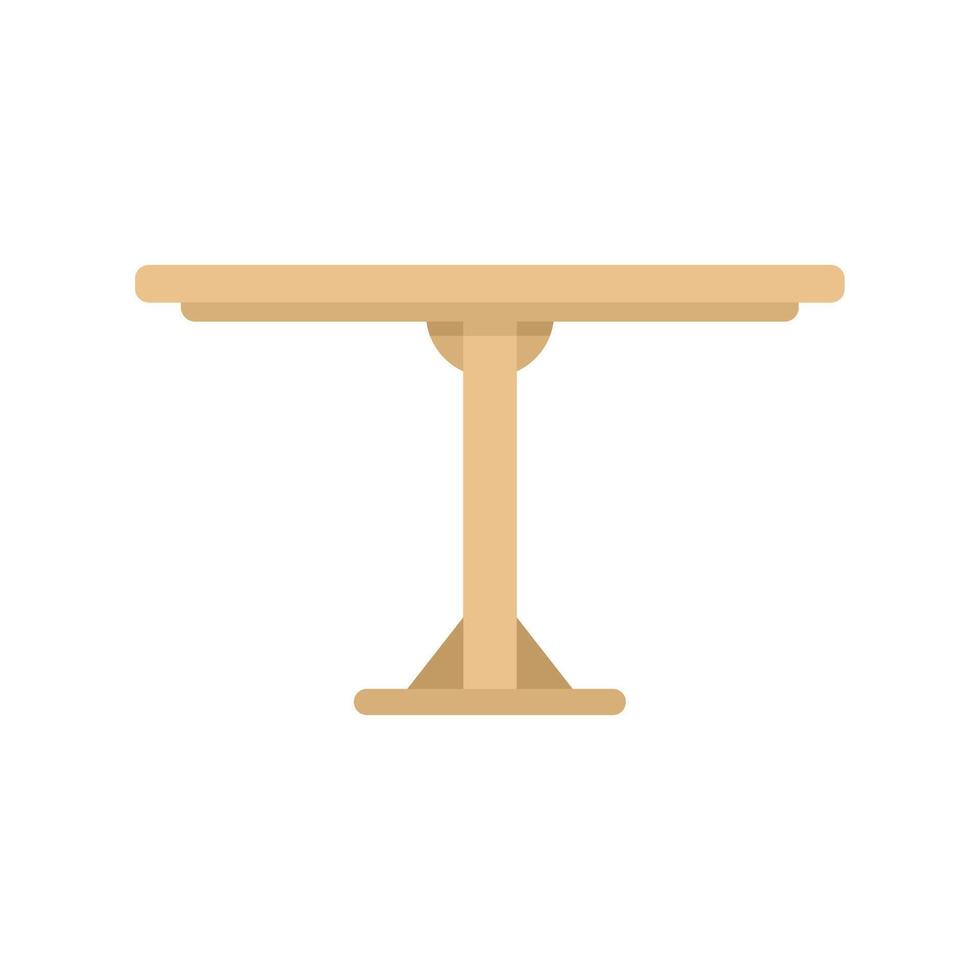 Simple wooden round table standing on one leg icon vector
