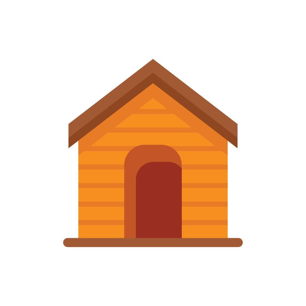 Wooden doghouse providing shelter for pet dog vector