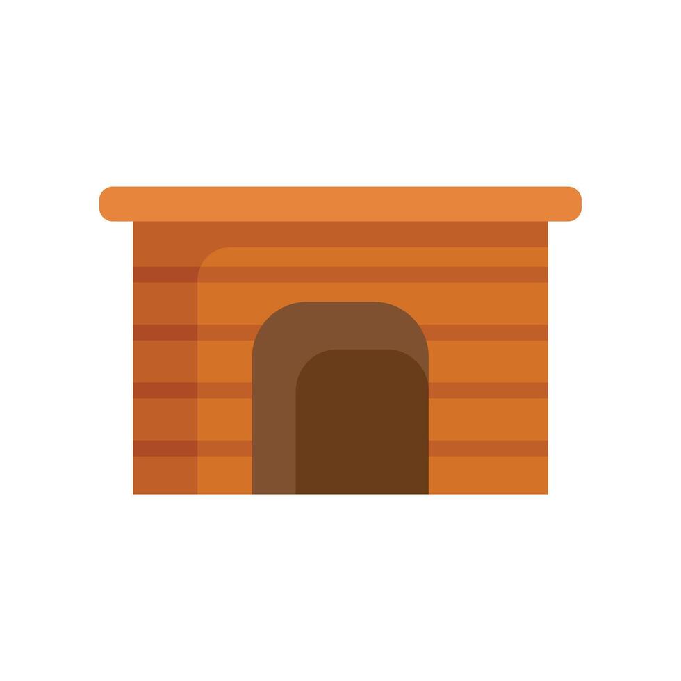 Wooden doghouse providing shelter for dog, a cozy pet home vector