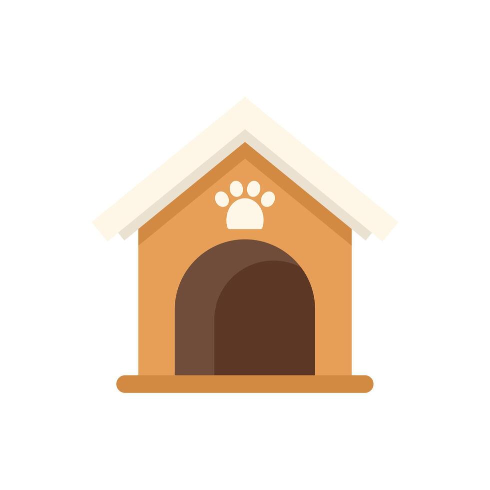 This wooden dog house is offering shelter for a pet vector