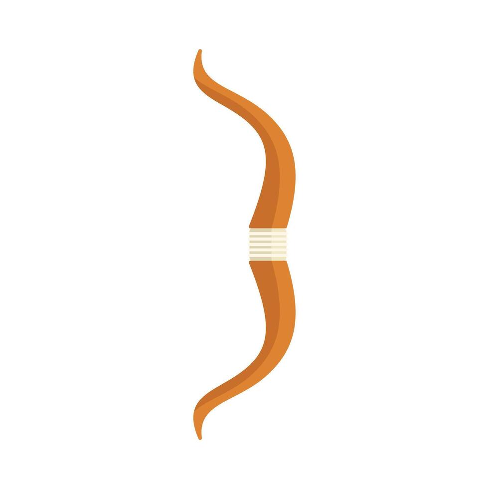Wooden hunting bow for shooting arrows vector