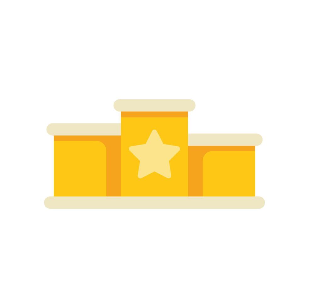 Empty winners podium with star for first place icon vector