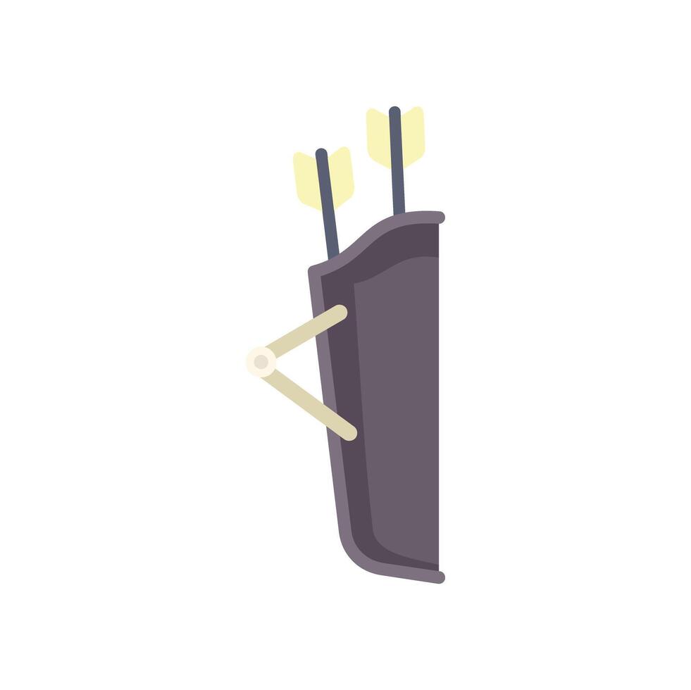Leather quiver with arrows for bow hunting hanging on white background vector