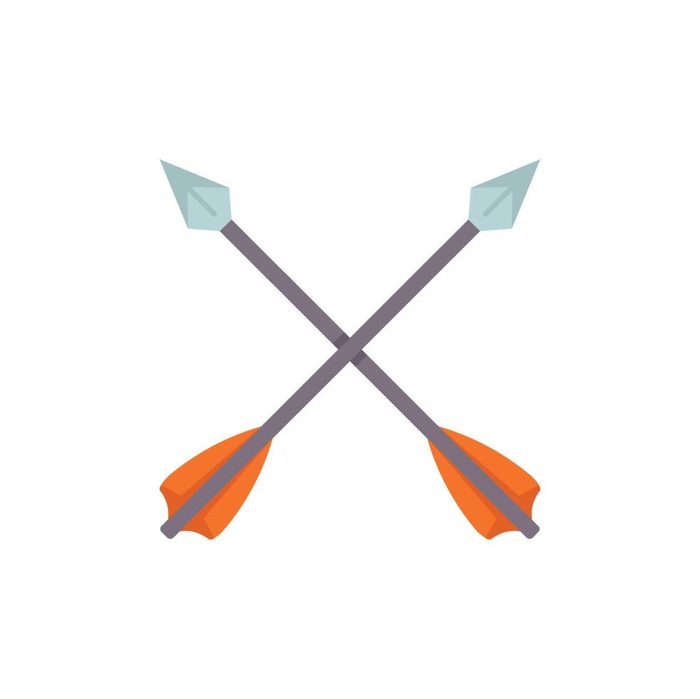 Two crossed arrows forming an x shape are representing archery sport vector