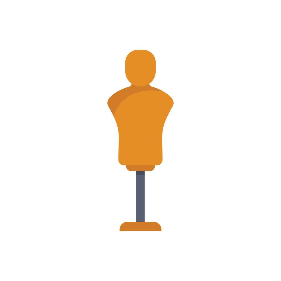 Wooden human dummy target standing upright icon vector
