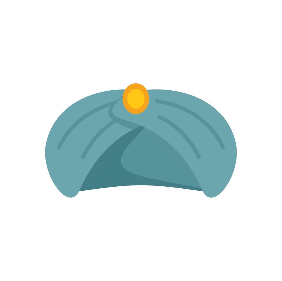 Blue indian turban with a yellow gem showing traditional headwear vector