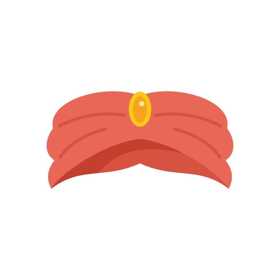 Red indian turban with gem showing indian culture vector