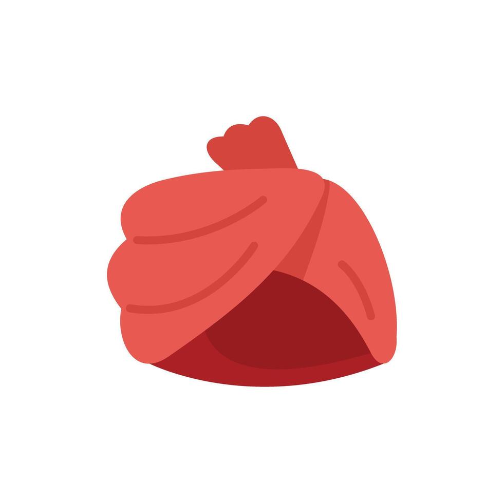 Red turban representing indian culture and tradition vector