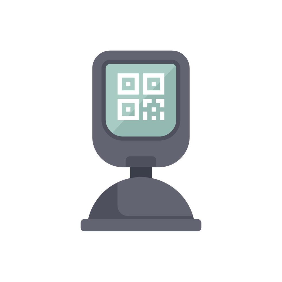 Parking meter displaying qr code for payment vector