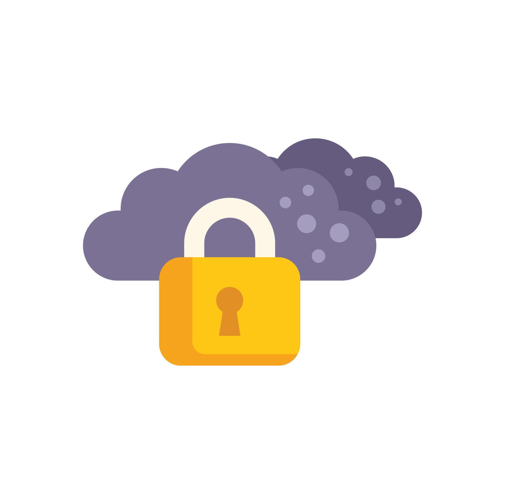 Padlock protecting cloud computing data storage system 51062050 Vector ...
