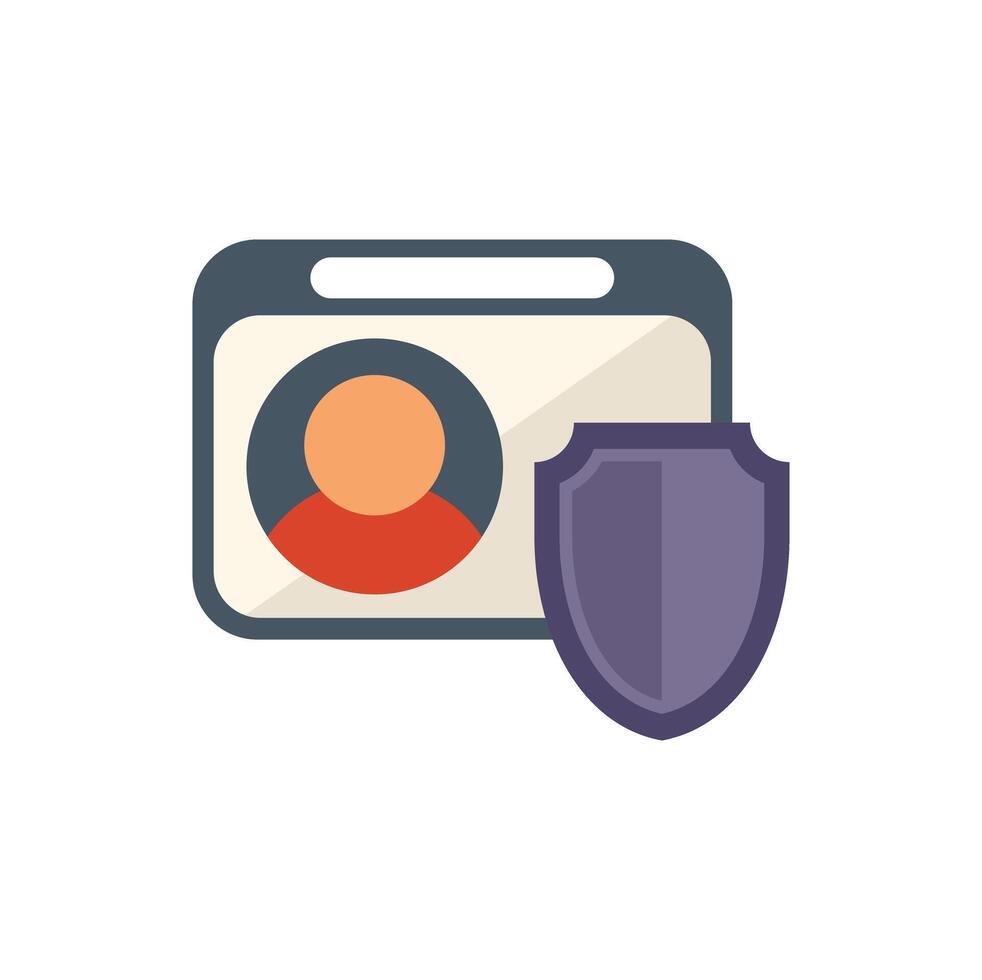 Shield protecting personal information on id card vector