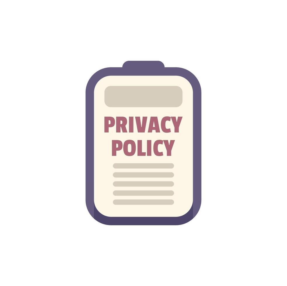 Clipboard showing privacy policy document for user data protection vector