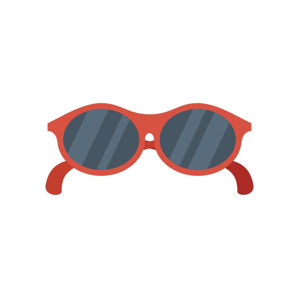 Red sunglasses protecting from sun with style icon vector