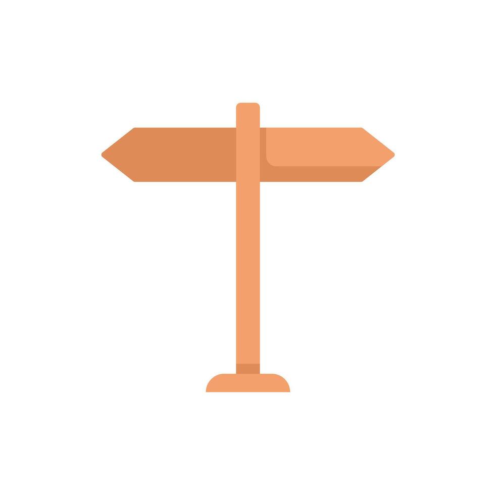 Wooden signpost pointing in two different directions vector