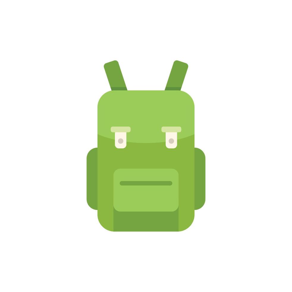 Green backpack standing ready for adventures in the wilderness vector