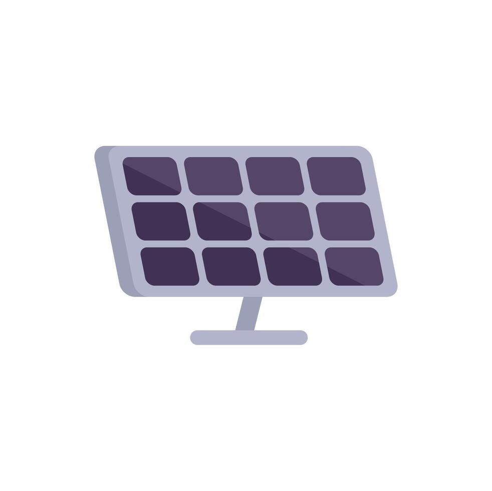 Solar panel converting sunlight into electricity as renewable energy source vector