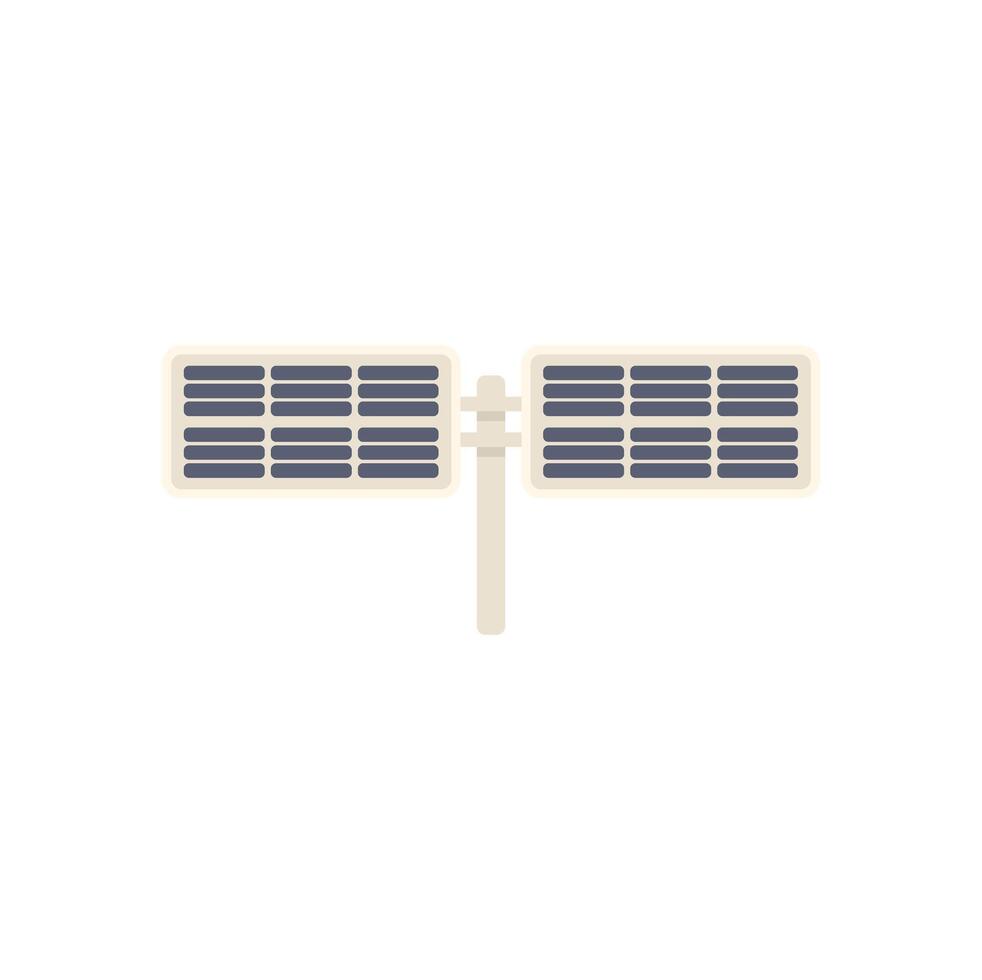 Double solar panel generating clean energy from sunlight vector