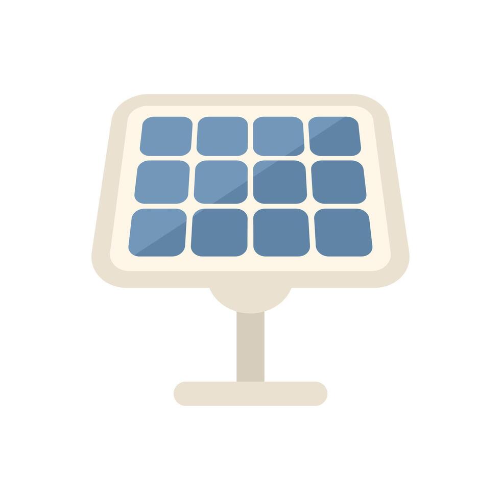 Solar panel converting sunlight into electricity on support structure vector