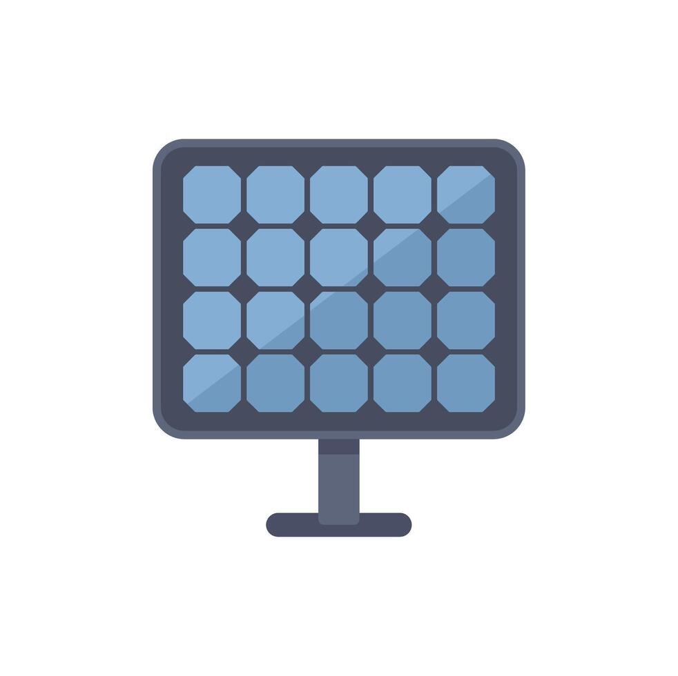 Solar panel converting sunlight into electricity as sustainable energy source vector