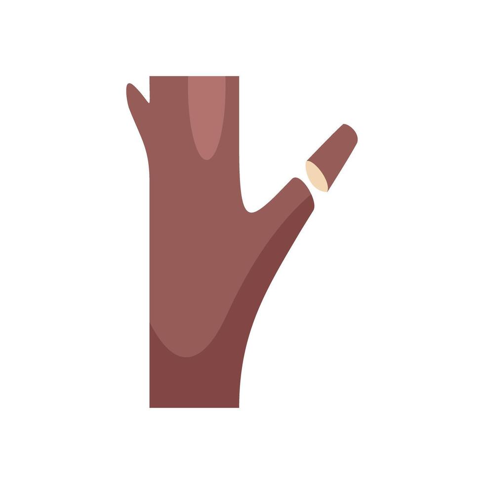 Brown tree branch with cut branch growing new branch vector