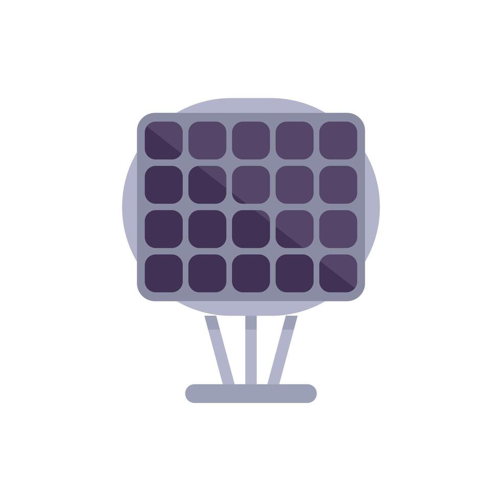 Solar panel converting sunlight into electricity as source of renewable energy vector