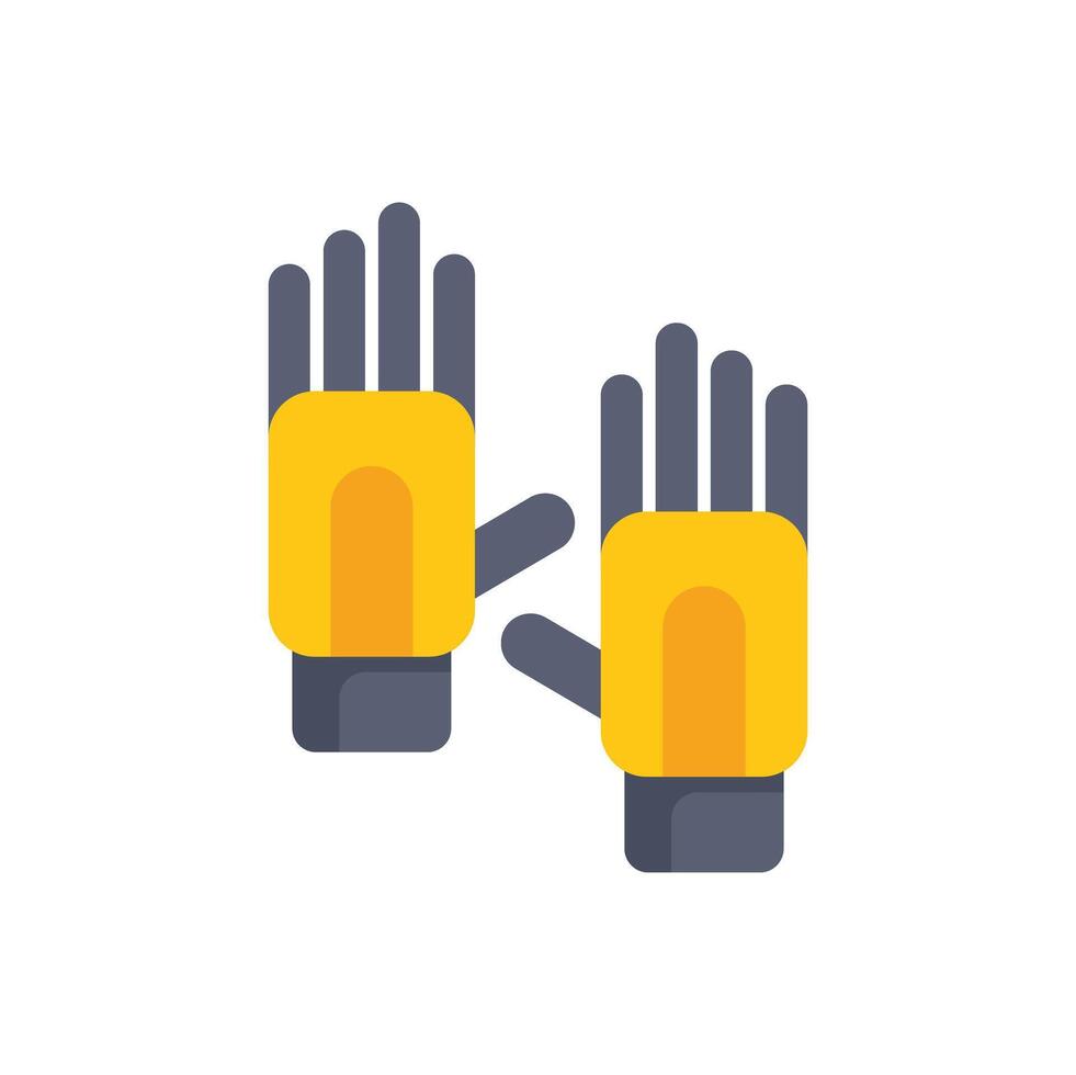Pair of working gloves protecting hands at worksite icon vector