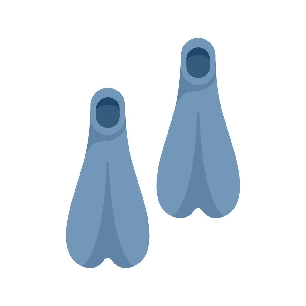 Pair of blue flippers for diving isometric icon vector