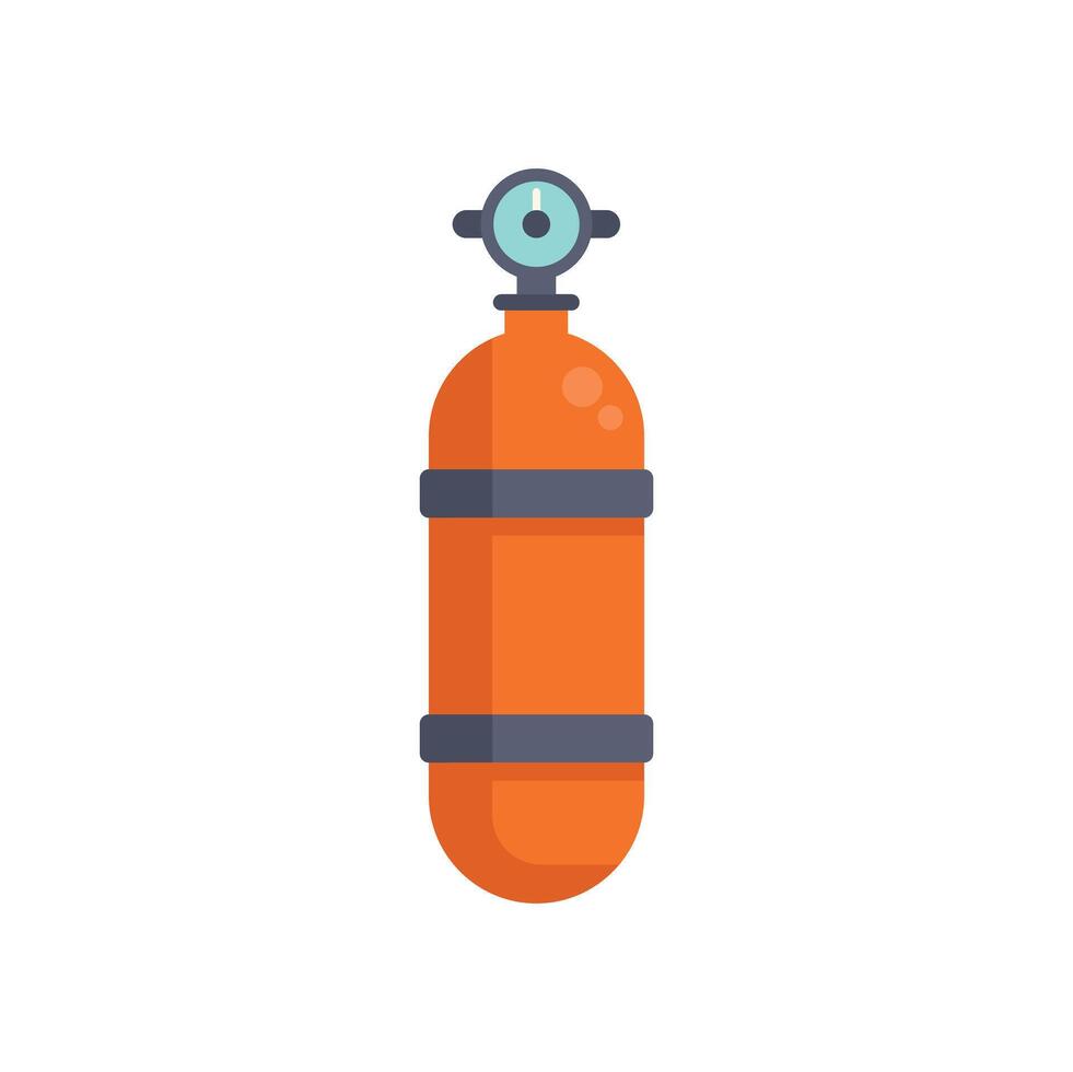 Oxygen tank icon showing pressure gauge for safe diving vector