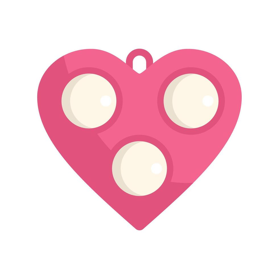 Pink pop it fidget toy shaped like a heart for valentine's day vector